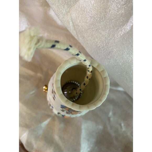 Porcelain Hurricane Oil Lamp & Shade  6” Japanese Japan Clown Theme - Picture 5 of 11